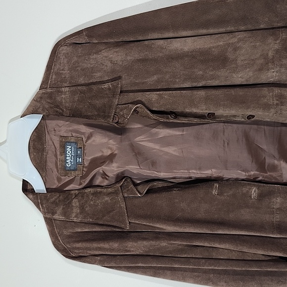 Garson By Rem Garson Brown Genuine Leather Shacket Jacket Vintage Womens 3X - Picture 2 of 8